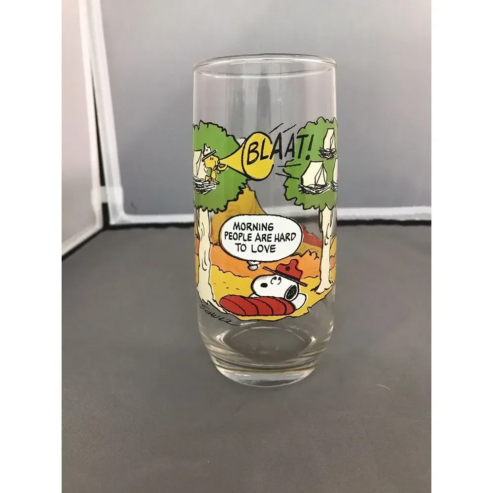Vintage Camp Snoopy Peanuts‎ McDonald's Drinking Glass Charlie Brown Collectors